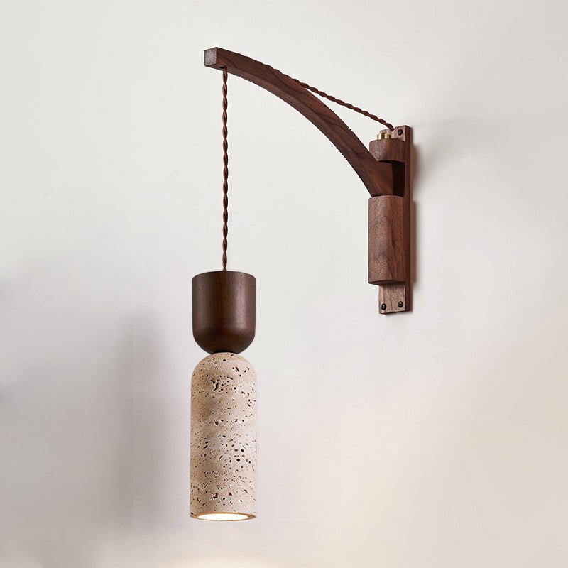 Travertine Fusion Wall Light, Hardwired Wall Sconce, detail 20
