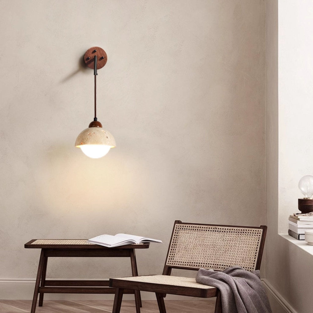 Travertine Pivot Arm Wall Light, Hardwired Wall Sconce, detail 20