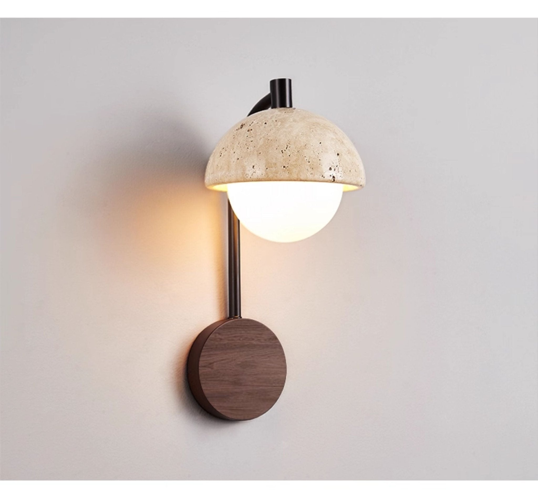 Travertine Pivot Arm Wall Light, Hardwired Wall Sconce, detail 16