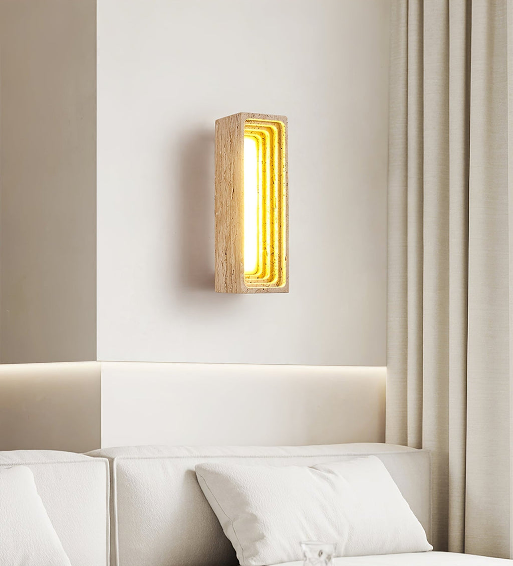 Canyon Travertine Wall Light, Hardwired Wall Sconce, detail 18