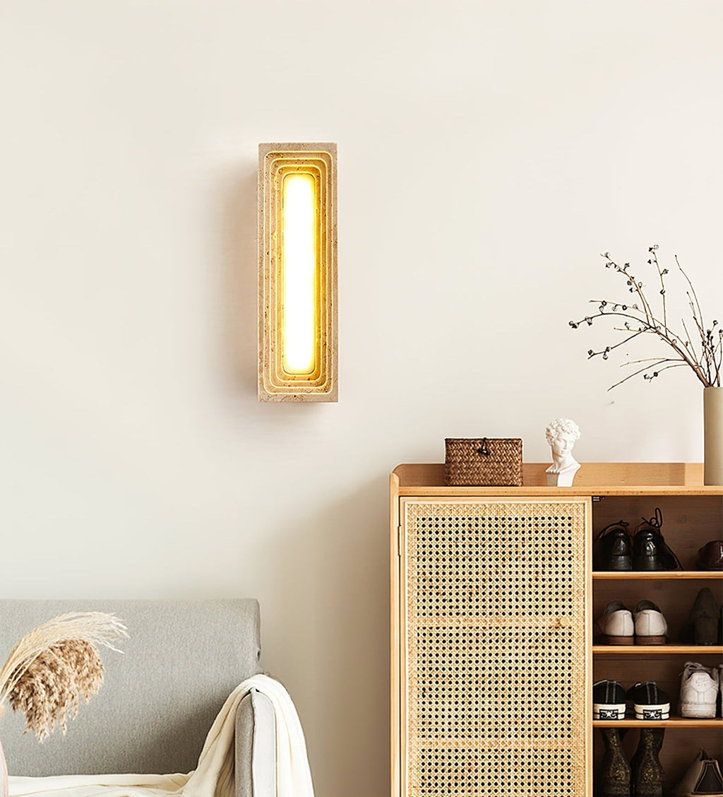 Canyon Travertine Wall Light, Hardwired Wall Sconce, detail 19