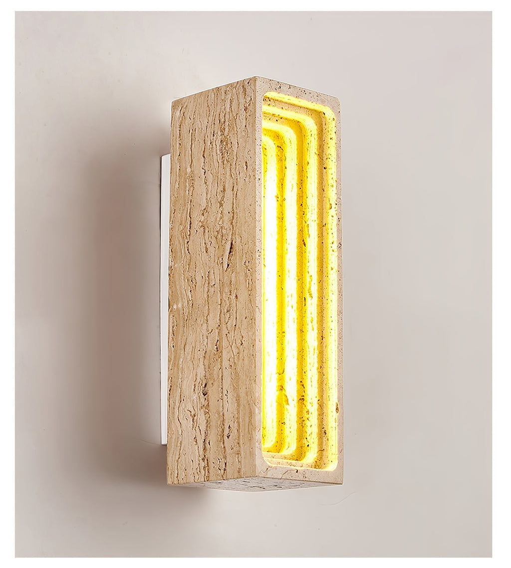 Canyon Travertine Wall Light, Hardwired Wall Sconce, detail 14