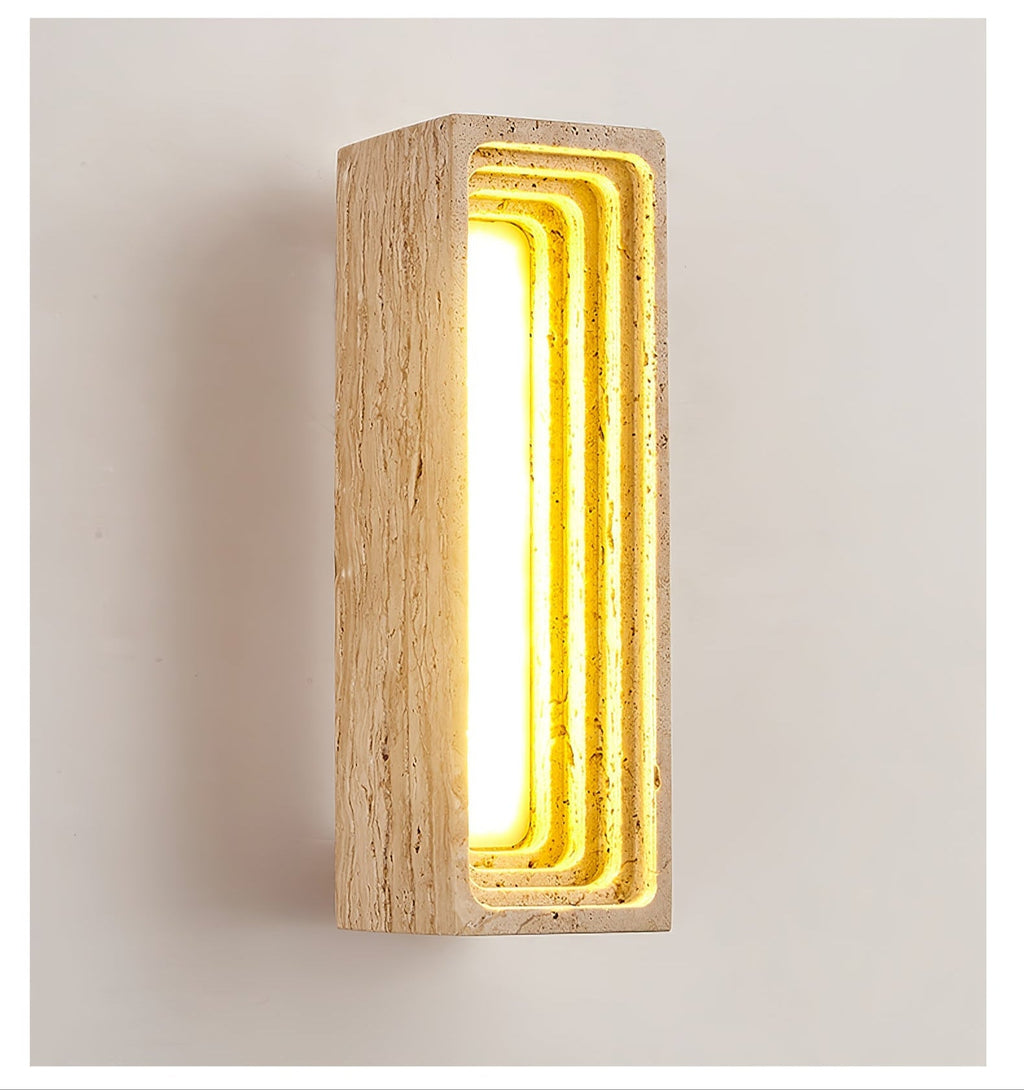 Canyon Travertine Wall Light, Hardwired Wall Sconce, detail 16
