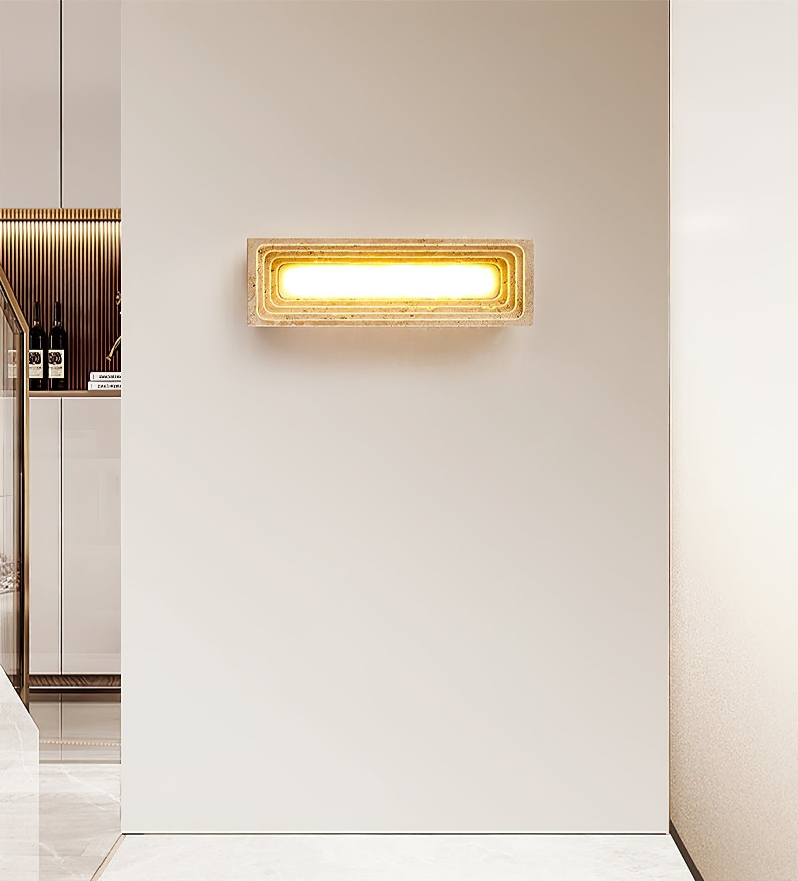 Canyon Travertine Wall Light, Hardwired Wall Sconce, detail 17
