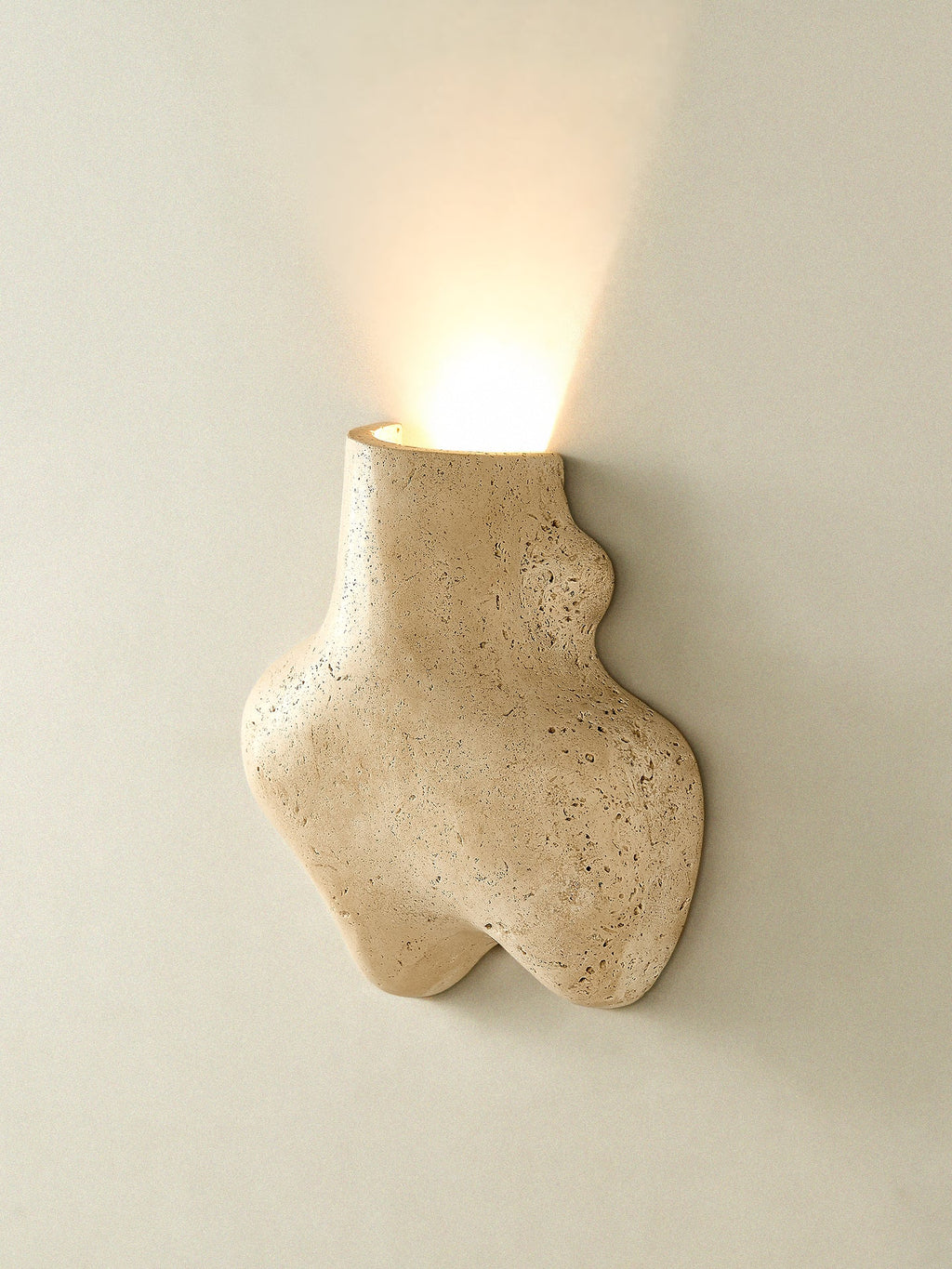 Travertine Abstract Wall Light, Hardwired Wall Sconce, detail 11
