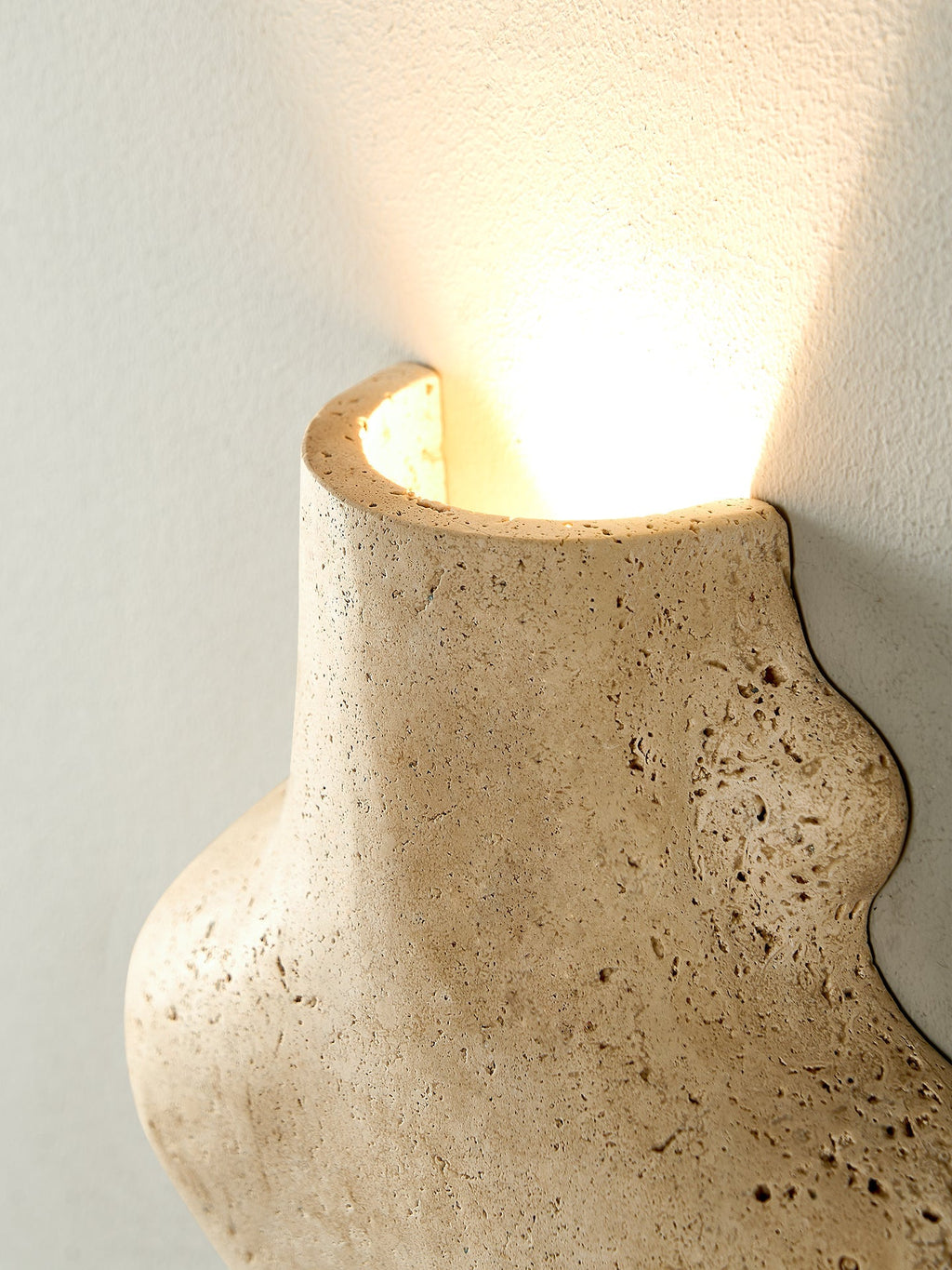 Travertine Abstract Wall Light, Hardwired Wall Sconce, detail 12