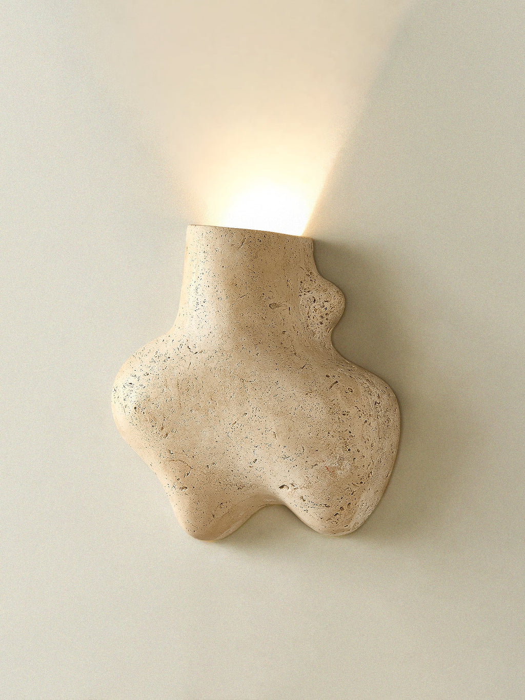 Travertine Abstract Wall Light, Hardwired Wall Sconce, detail 8