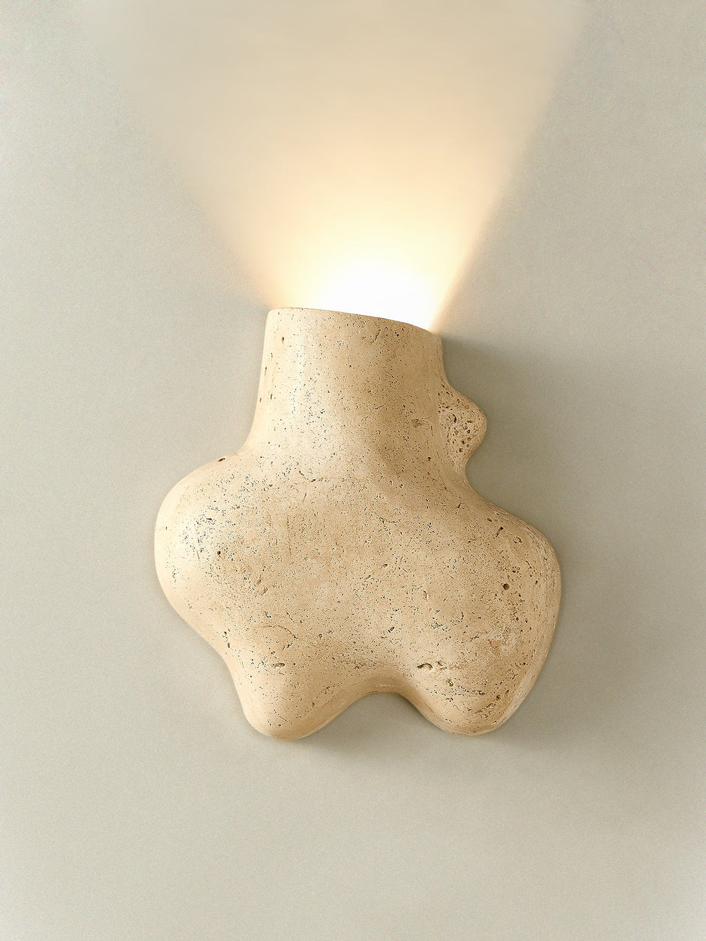 Travertine Abstract Wall Light, Hardwired Wall Sconce, detail 9