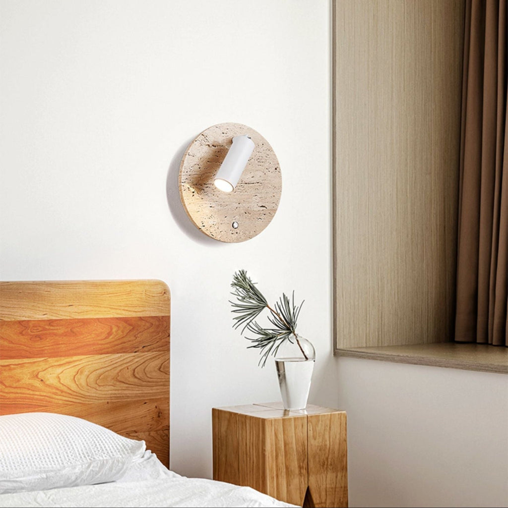 Travertine Axis Directional Wall Light, Hardwired Wall Sconce, detail 3