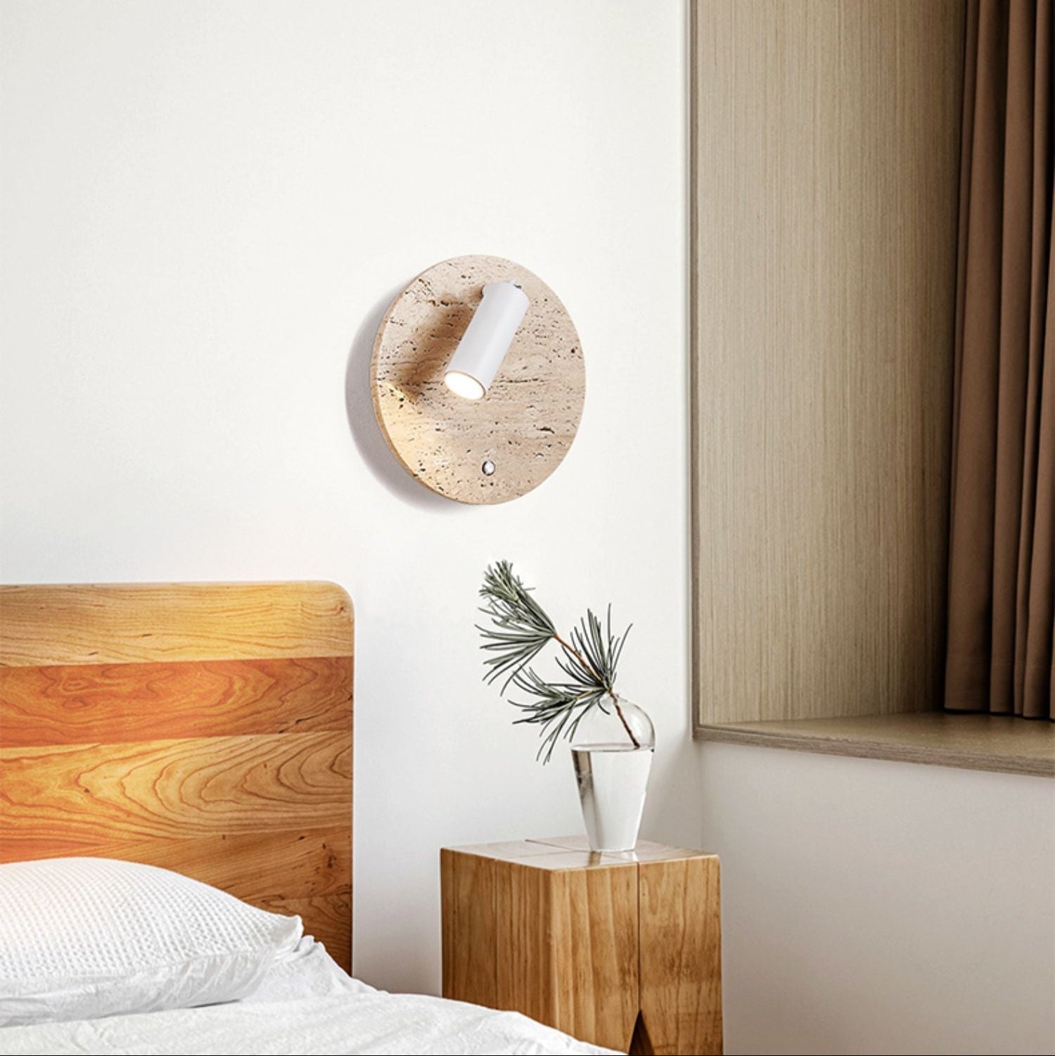 Travertine Axis Directional Wall Light, Hardwired Wall Sconce, detail 3