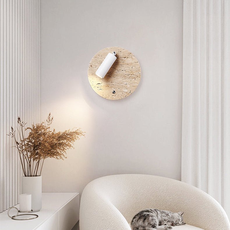 Travertine Axis Directional Wall Light, Hardwired Wall Sconce, detail 5