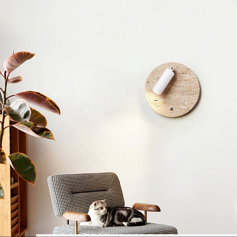Travertine Axis Directional Wall Light, Hardwired Wall Sconce, detail 9