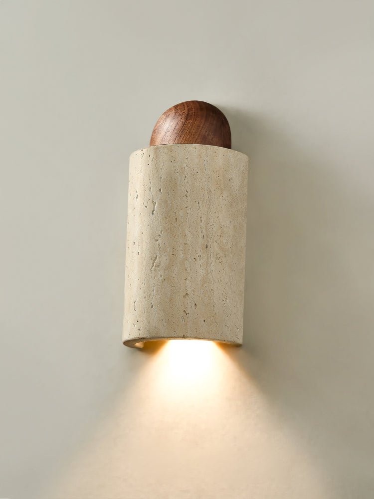 Travertine Capsule Wall Light, Hardwired Wall Sconce, detail 8