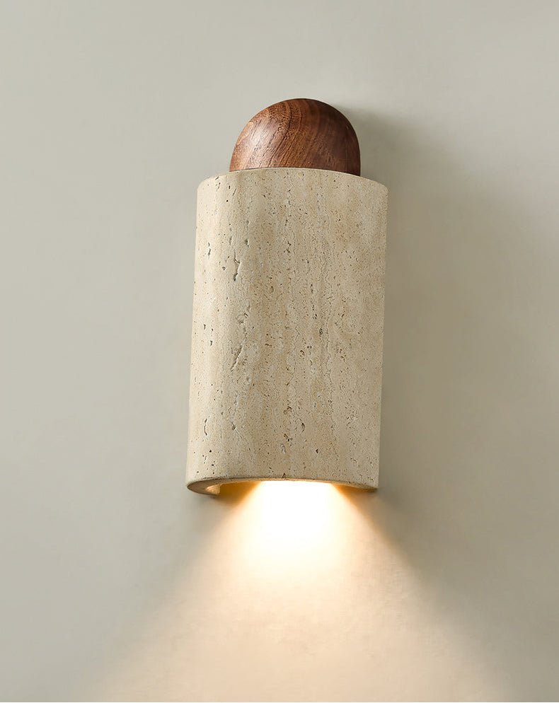 Travertine Capsule Wall Light, Hardwired Wall Sconce, detail 4