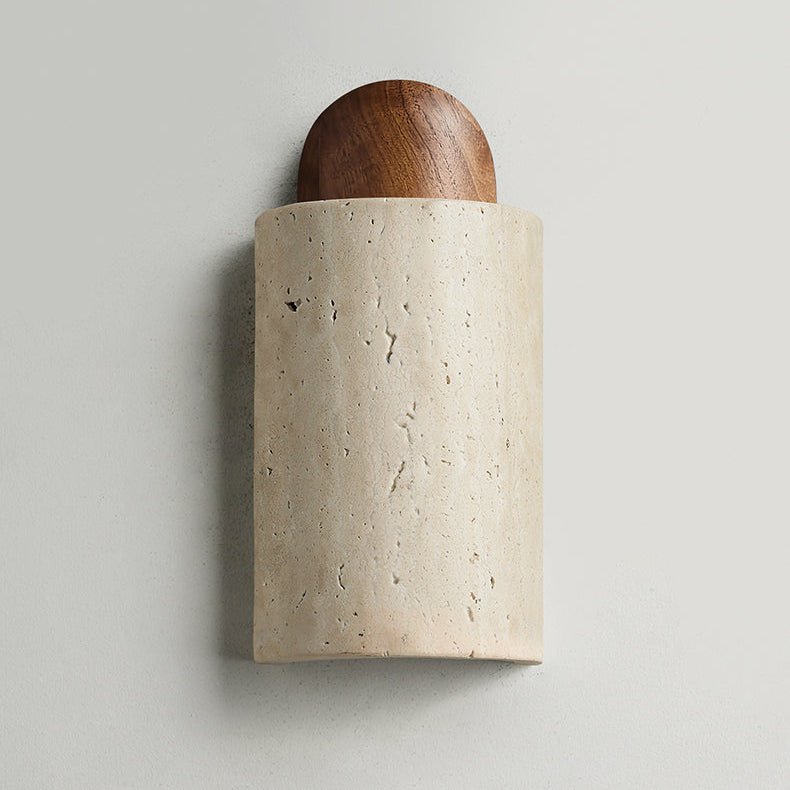 Travertine Capsule Wall Light, Hardwired Wall Sconce, detail 5