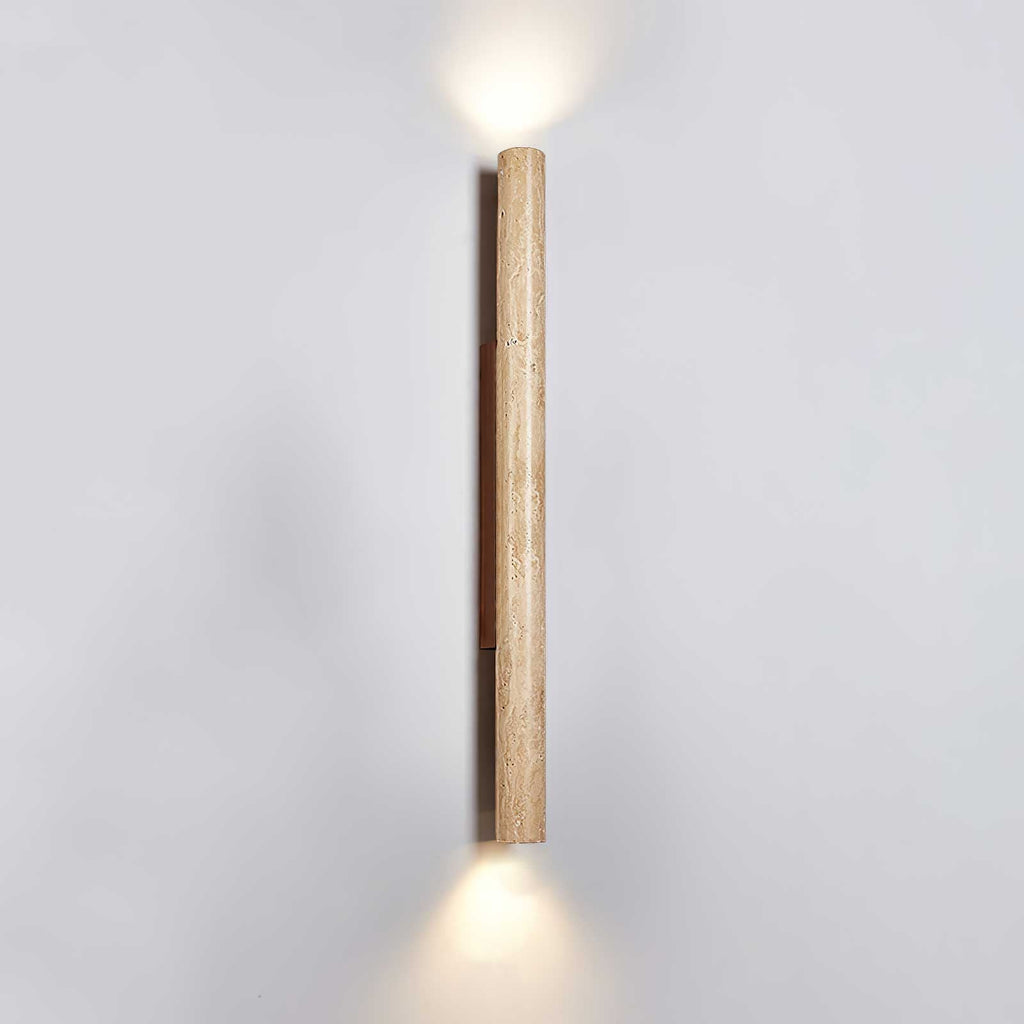 Travertine Column Wall Light, Hardwired Wall Sconce, detail 19