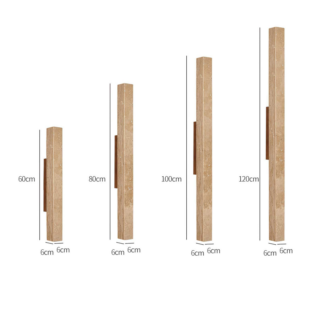 Travertine Column Wall Light, Hardwired Wall Sconce, detail 24