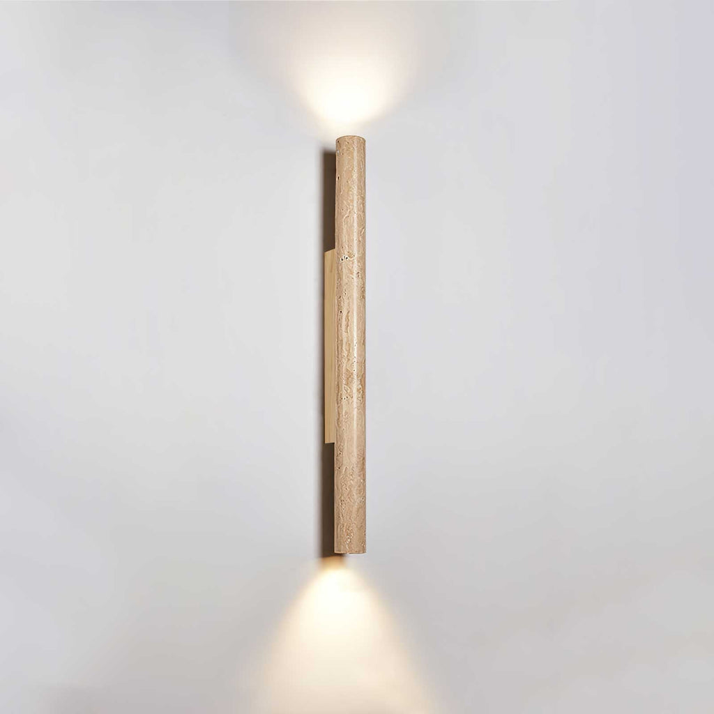 Travertine Column Wall Light, Hardwired Wall Sconce, detail 18