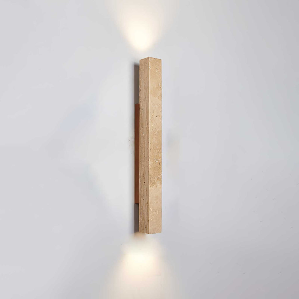 Travertine Column Wall Light, Hardwired Wall Sconce, detail 25