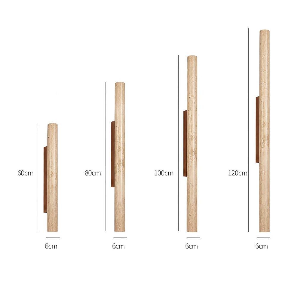 Travertine Column Wall Light, Hardwired Wall Sconce, detail 15