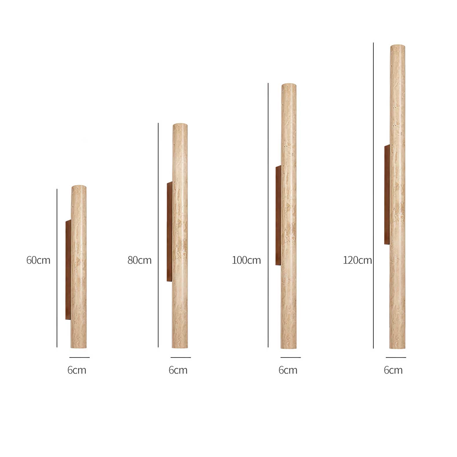 Travertine Column Wall Light, Hardwired Wall Sconce, detail 15