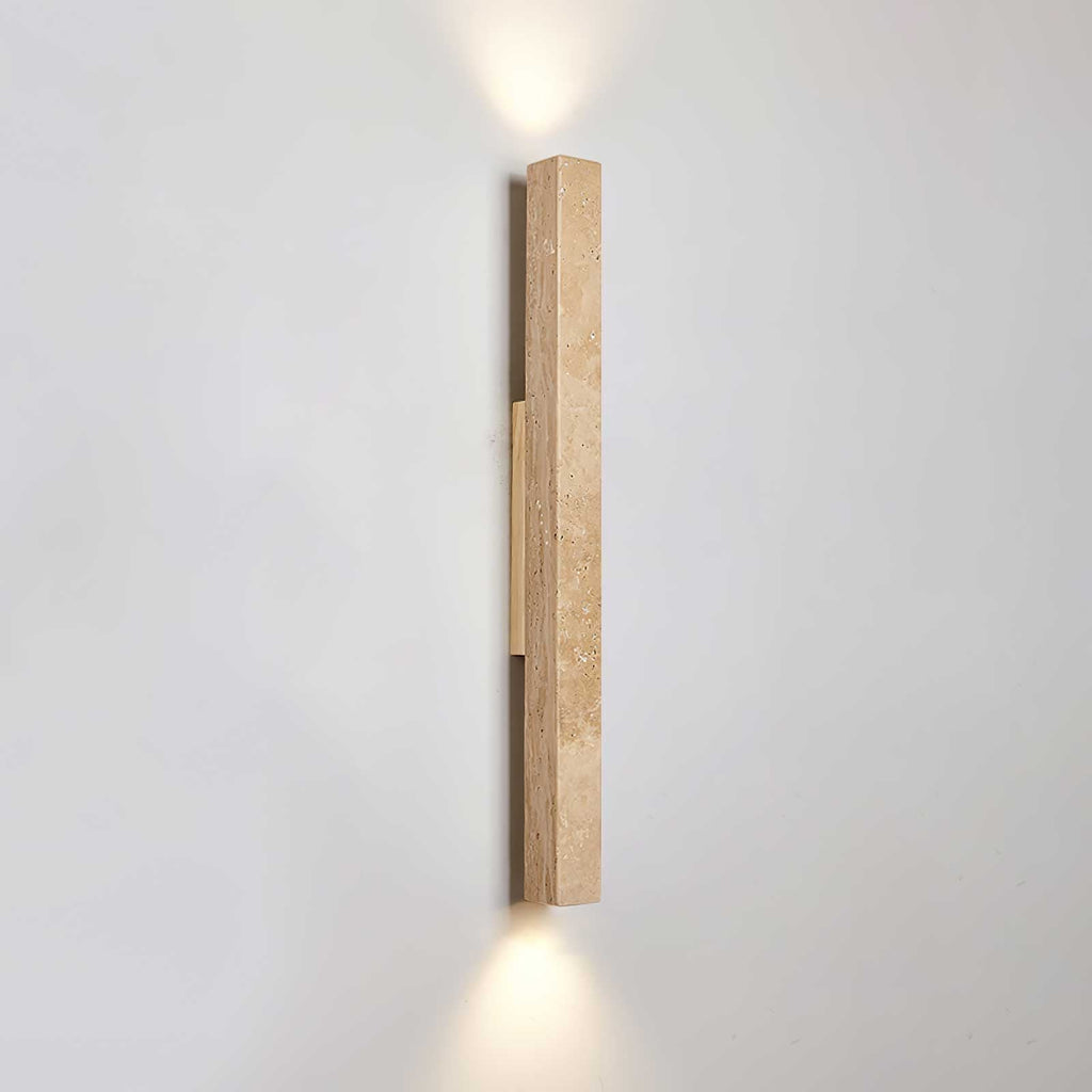 Travertine Column Wall Light, Hardwired Wall Sconce, detail 27