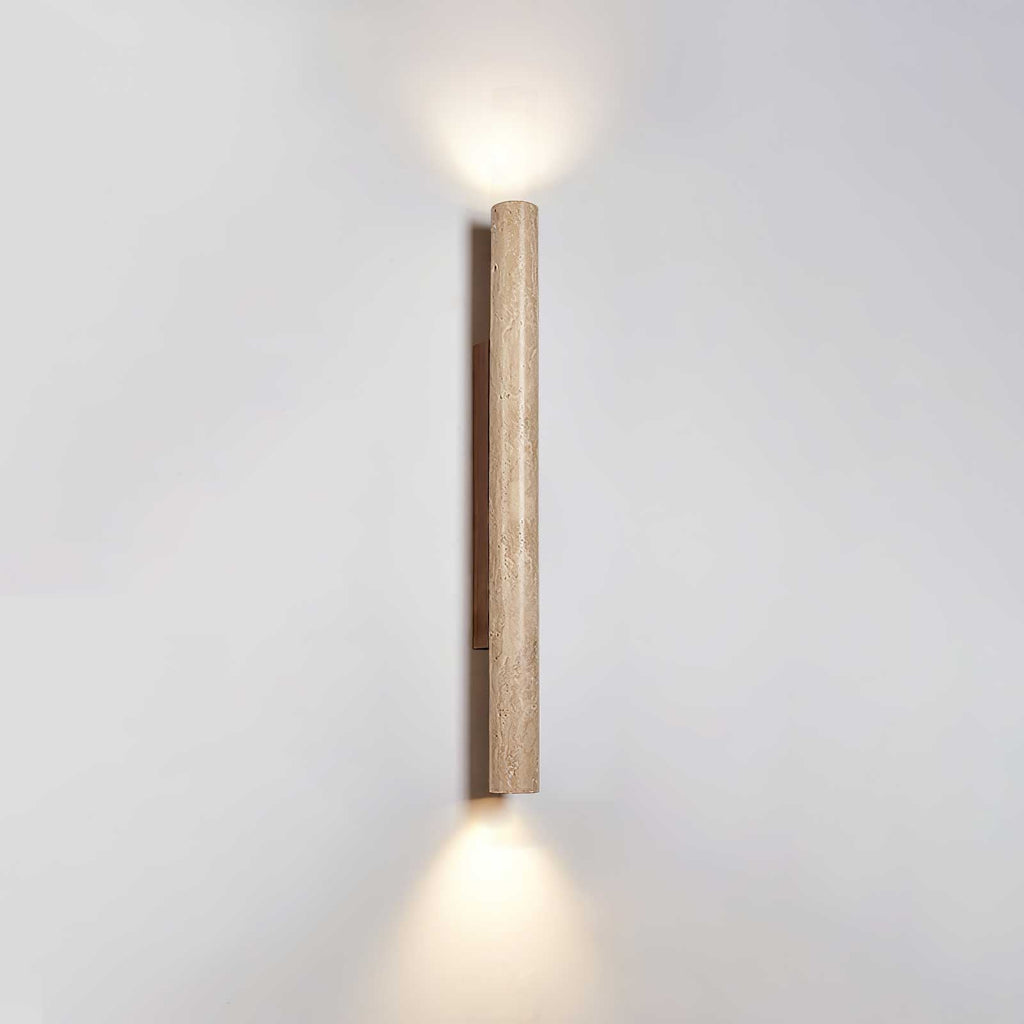 Travertine Column Wall Light, Hardwired Wall Sconce, detail 17