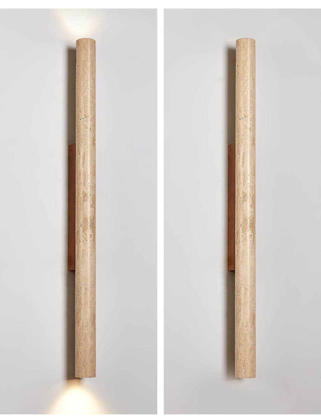 Travertine Column Wall Light, Hardwired Wall Sconce, detail 12