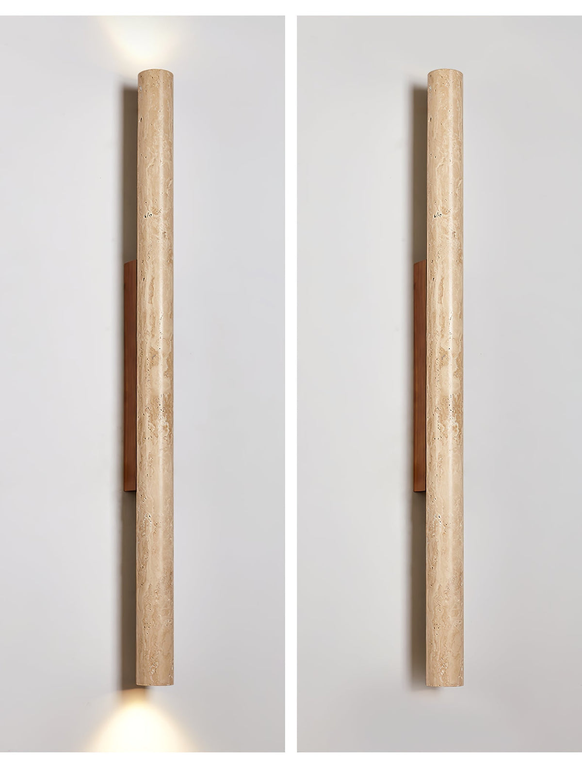 Travertine Column Wall Light, Hardwired Wall Sconce, detail 12