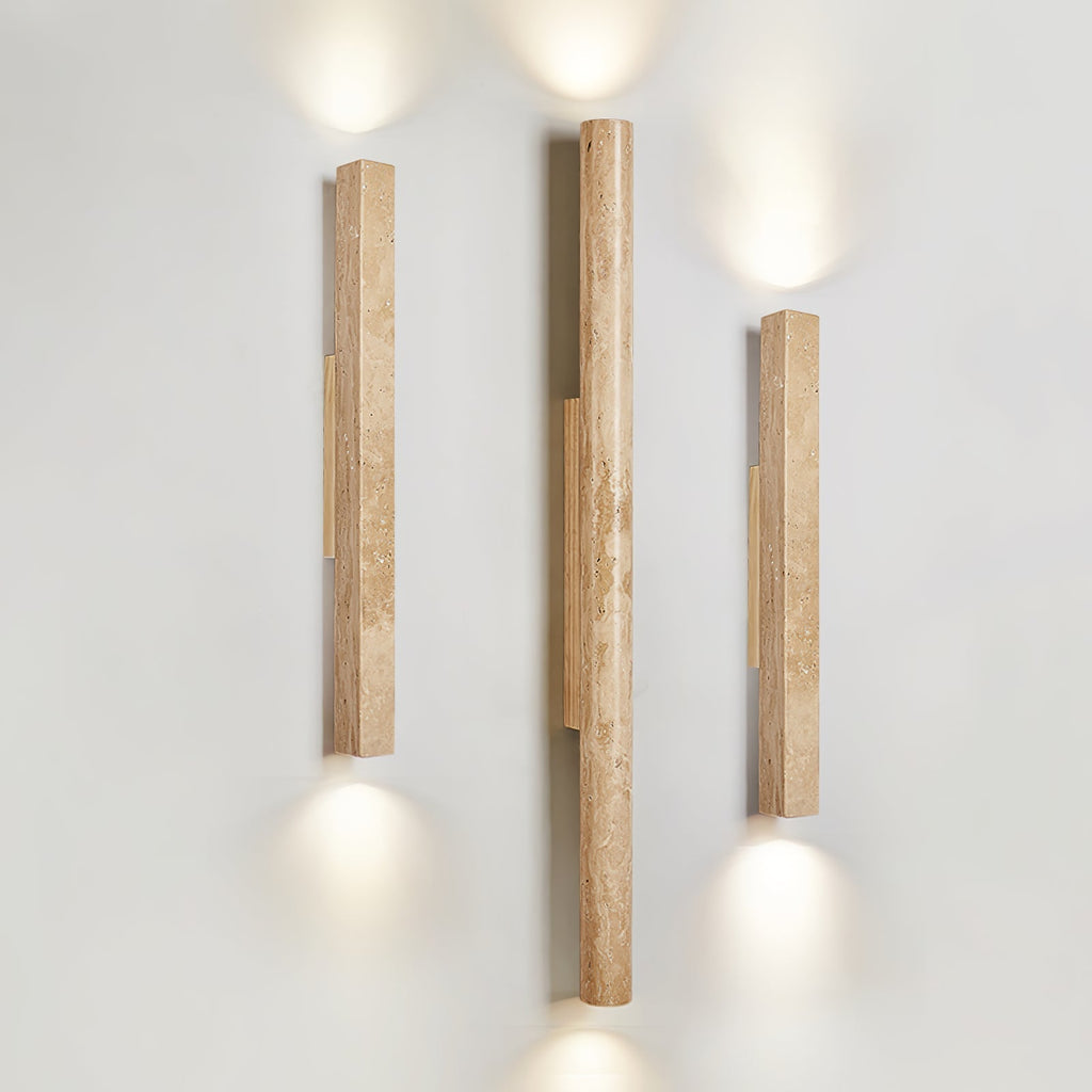 Travertine Column Wall Light, Hardwired Wall Sconce, detail 13