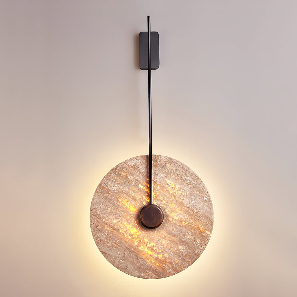 Travertine Disc Wall Light, Hardwired Wall Sconce, detail 13