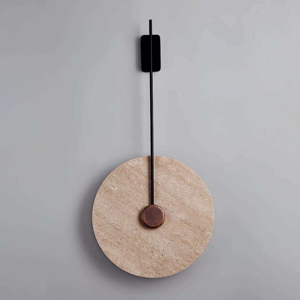 Travertine Disc Wall Light, Hardwired Wall Sconce, detail 15