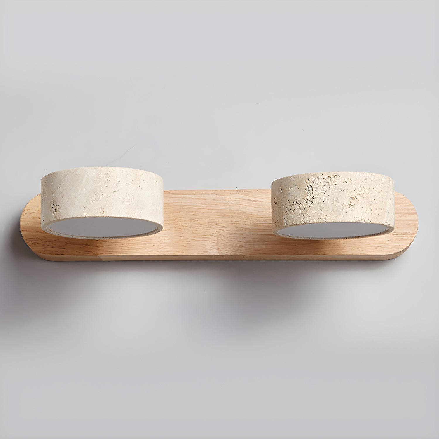 Travertine Duo Wall Light - Dia 32cm x H 6cm Travertine, Hardwired Wall Sconce, detail 12