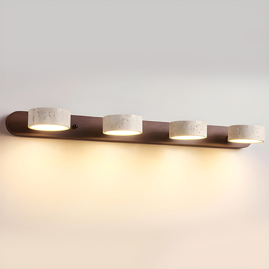 Travertine Duo Wall Light - Dia 32cm x H 6cm Travertine, Hardwired Wall Sconce, detail 13