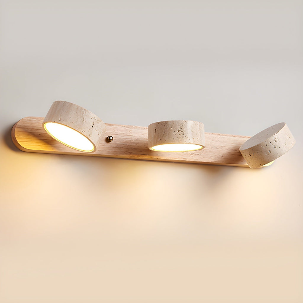 Travertine Duo Wall Light - Dia 32cm x H 6cm Travertine, Hardwired Wall Sconce, detail 8