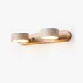 Travertine Duo Wall Light - Dia 32cm x H 6cm Travertine, Hardwired Wall Sconce