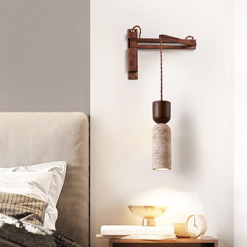 Travertine Fusion Wall Light, Hardwired Wall Sconce, detail 4