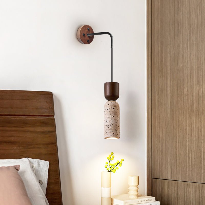Travertine Fusion Wall Light, Hardwired Wall Sconce, detail 7