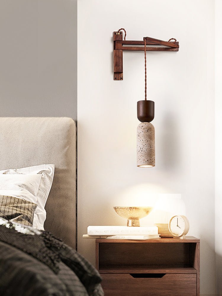 Travertine Fusion Wall Light, Hardwired Wall Sconce, detail 5