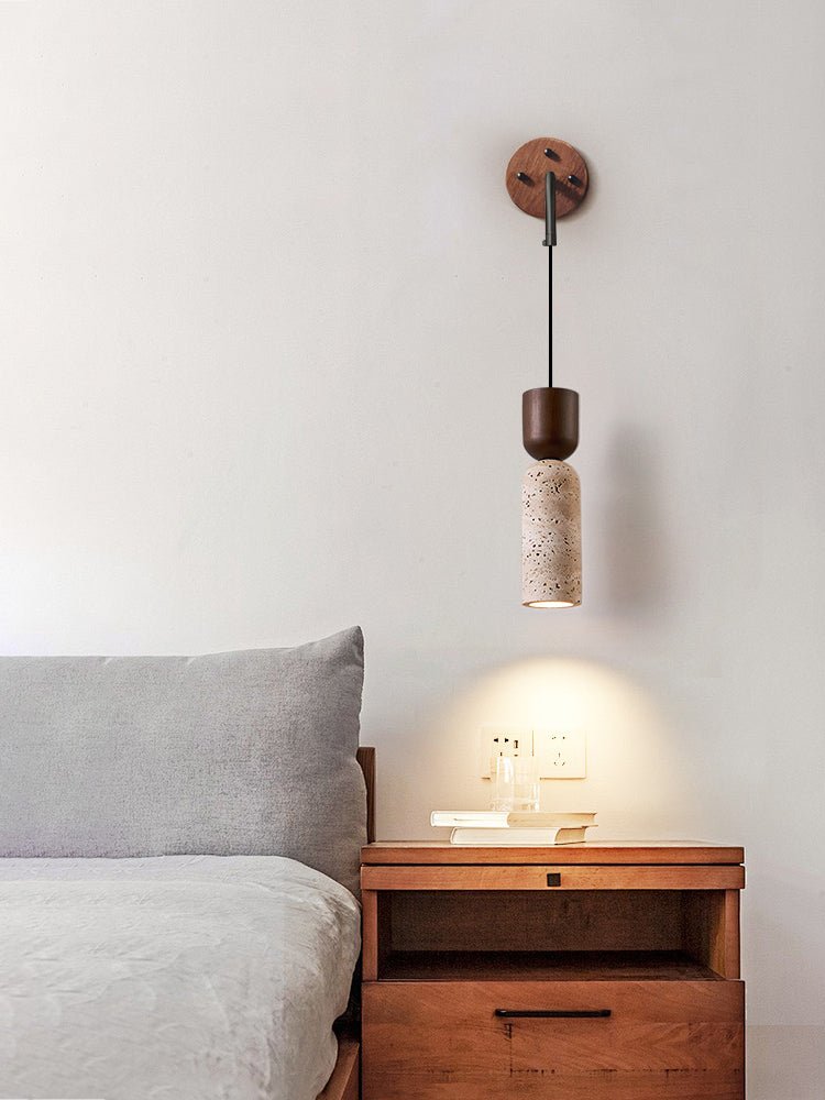 Travertine Fusion Wall Light, Hardwired Wall Sconce, detail 6