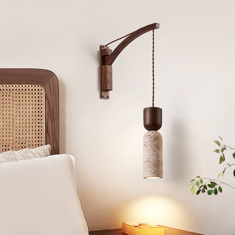Travertine Fusion Wall Light, Hardwired Wall Sconce, detail 3