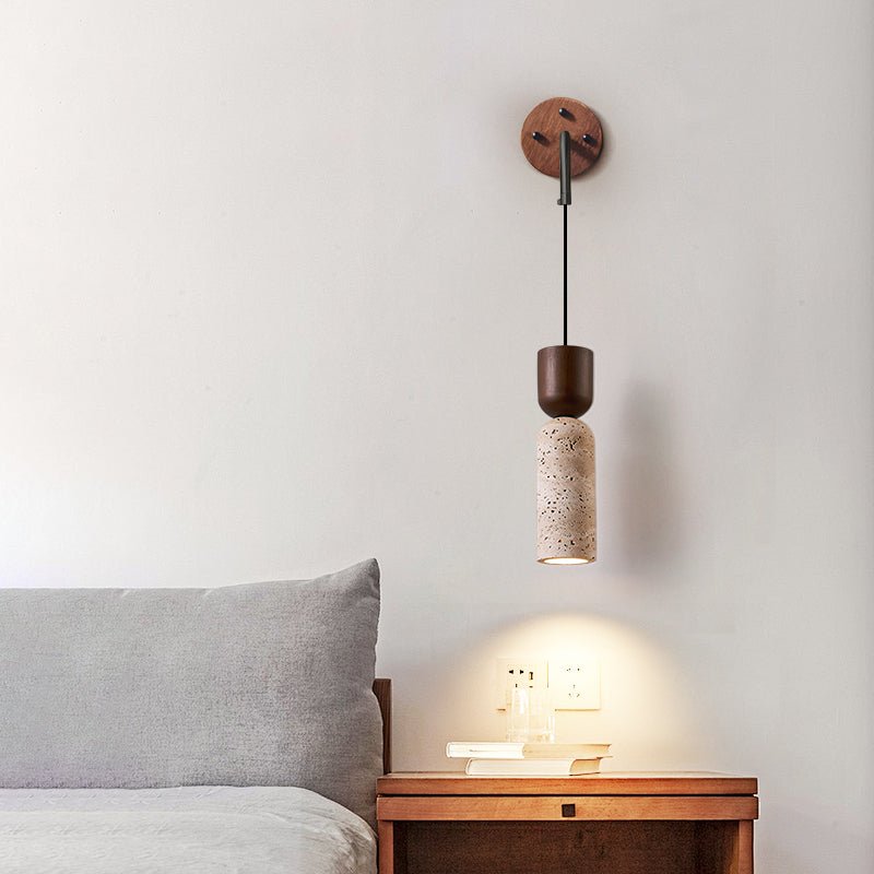 Travertine Fusion Wall Light, Hardwired Wall Sconce, detail 9