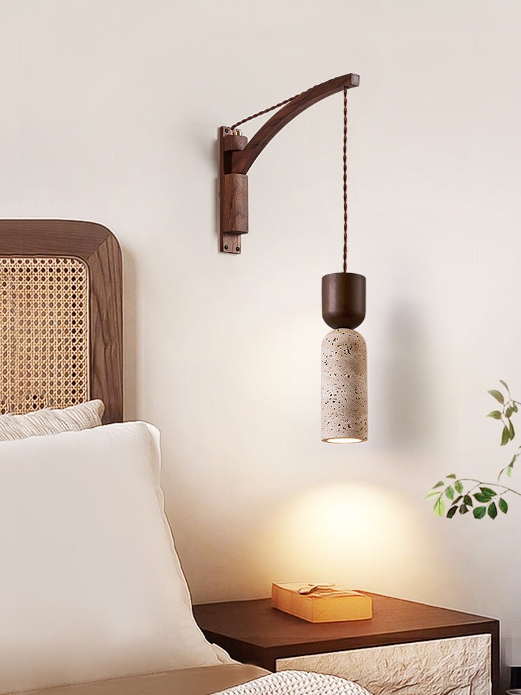 Travertine Fusion Wall Light, Hardwired Wall Sconce, detail 10