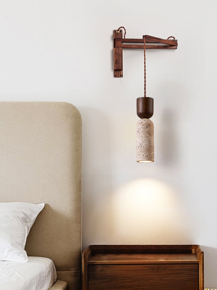 Travertine Fusion Wall Light, Hardwired Wall Sconce, detail 12