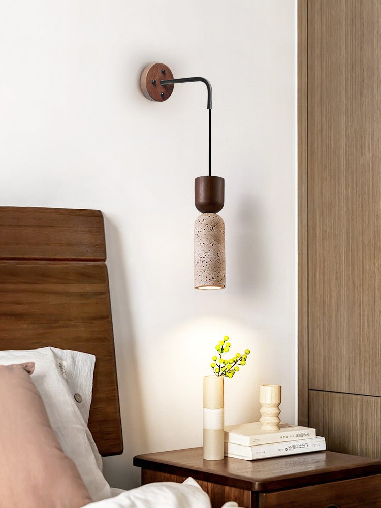 Travertine Fusion Wall Light, Hardwired Wall Sconce, detail 13