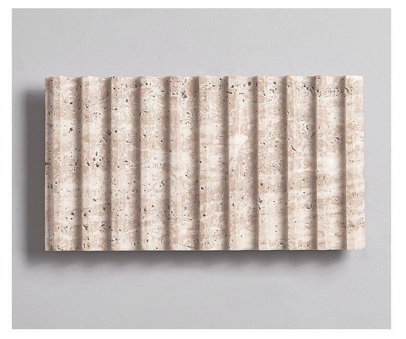 Travertine Ribbed Wall Light, Hardwired Wall Sconce, detail 9
