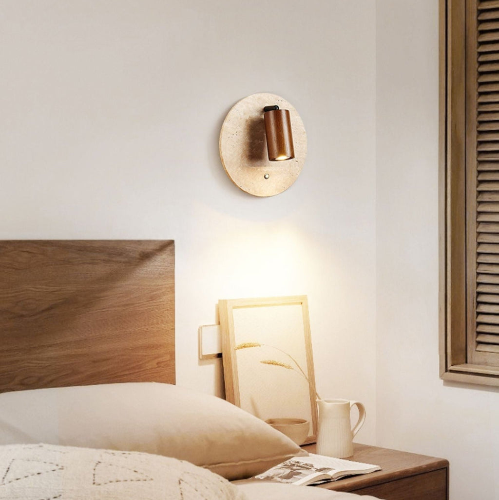Travertine Spot Wall Light, Hardwired Wall Sconce, detail 7