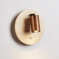 Travertine Spot Wall Light, Hardwired Wall Sconce, Metal, Dia 25cm x H 25cm