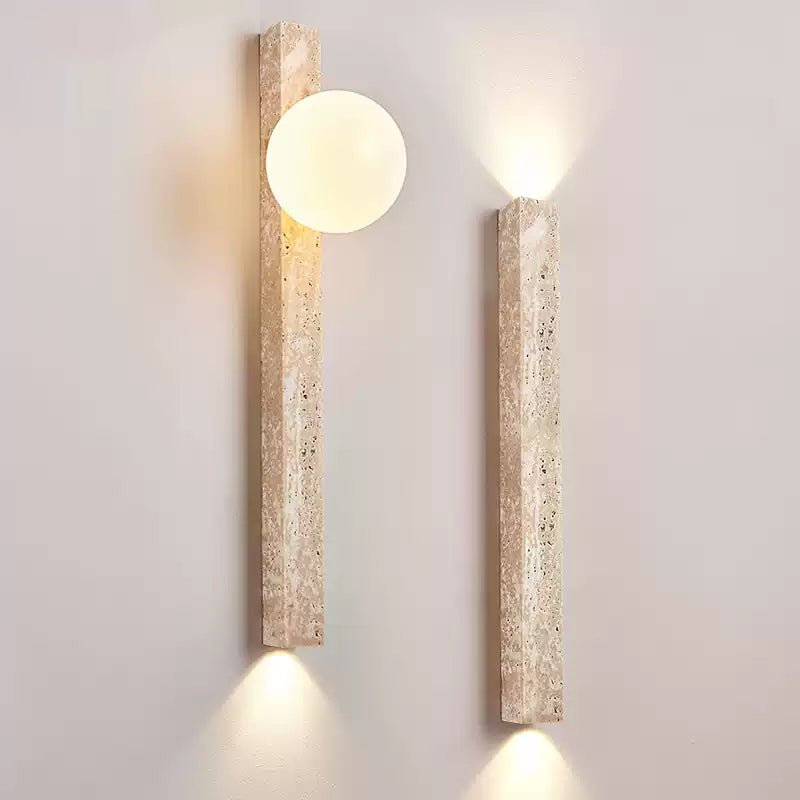 Travertine Stripe Wall Light, Hardwired Wall Sconce, detail 13