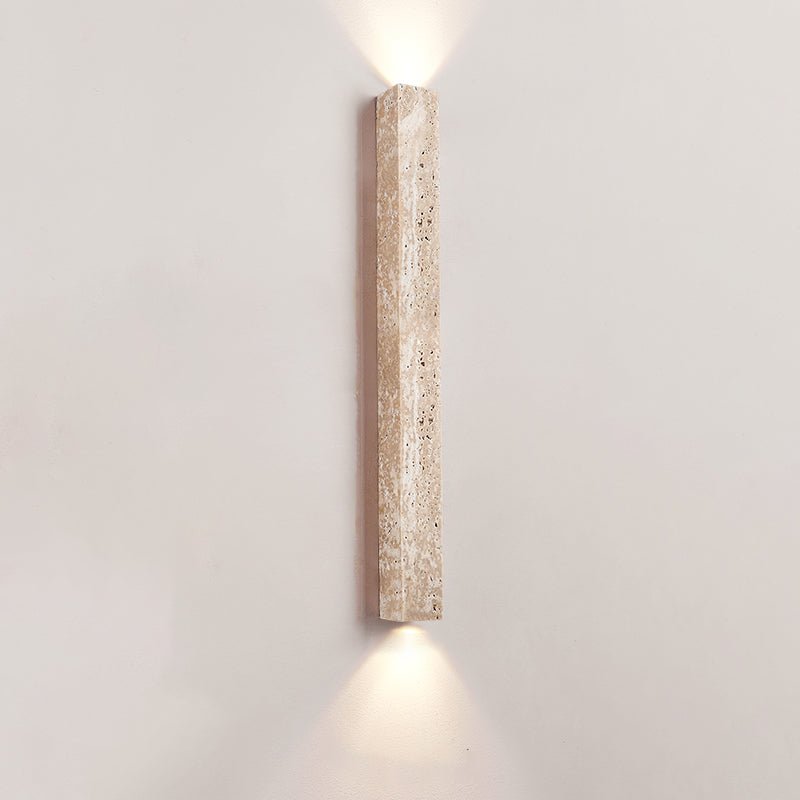 Travertine Stripe Wall Light, Hardwired Wall Sconce, Metal, Model A: Dia 5cm x H 60cm